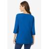 Woman Within Plus Size Perfect Three-Quarter Sleeve Boatneck Tee(Bright Cobalt)