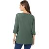 Woman Within Plus Size Perfect Three-Quarter Sleeve Boatneck Tee(Pine)