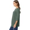 Woman Within Plus Size Perfect Three-Quarter Sleeve Boatneck Tee(Pine)