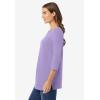 Woman Within Plus Size Perfect Three-Quarter Sleeve Boatneck Tee(Soft Iris)