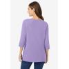 Woman Within Plus Size Perfect Three-Quarter Sleeve Boatneck Tee(Soft Iris)