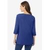 Woman Within Plus Size Perfect Three-Quarter Sleeve Boatneck Tee(Ultra Blue)