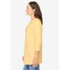 Woman Within Plus Size Perfect Three-Quarter Sleeve Crewneck Tee(Banana)