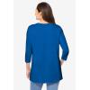 Woman Within Plus Size Perfect Three-Quarter Sleeve Crewneck Tee(Bright Cobalt)