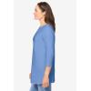 Woman Within Plus Size Perfect Three-Quarter Sleeve Crewneck Tee(French Blue)
