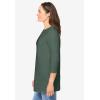 Woman Within Plus Size Perfect Three-Quarter Sleeve Crewneck Tee(Pine)