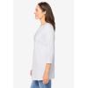 Woman Within Plus Size Perfect Three-Quarter Sleeve Crewneck Tee(White)
