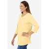 Woman Within Plus Size Perfect Three-Quarter Sleeve V-Neck Tee (Petite Available)(Banana)