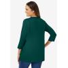 Woman Within Plus Size Perfect Three-Quarter Sleeve V-Neck Tee (Petite Available)(Emerald Green)