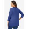 Woman Within Plus Size Perfect Three-Quarter Sleeve V-Neck Tee (Petite Available)(Ultra Blue)
