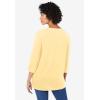Woman Within Plus Size Perfect Three-Quarter Sleeve V-Neck Tunic(Banana)