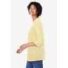 Woman Within Plus Size Perfect Three-Quarter Sleeve V-Neck Tunic(Banana)