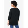 Woman Within Plus Size Perfect Three-Quarter Sleeve V-Neck Tunic(Black)
