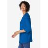 Woman Within Plus Size Perfect Three-Quarter Sleeve V-Neck Tunic(Bright Cobalt)