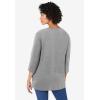 Woman Within Plus Size Perfect Three-Quarter Sleeve V-Neck Tunic(Classic Medium Heather Grey)