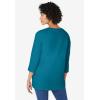 Woman Within Plus Size Perfect Three-Quarter Sleeve V-Neck Tunic(Deep Teal)
