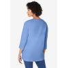 Woman Within Plus Size Perfect Three-Quarter Sleeve V-Neck Tunic(French Blue)