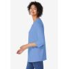 Woman Within Plus Size Perfect Three-Quarter Sleeve V-Neck Tunic(French Blue)
