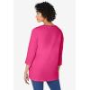 Woman Within Plus Size Perfect Three-Quarter Sleeve V-Neck Tunic(Raspberry Sorbet)