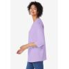 Woman Within Plus Size Perfect Three-Quarter Sleeve V-Neck Tunic(Soft Iris)