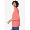 Woman Within Plus Size Perfect Three-Quarter Sleeve V-Neck Tunic(Sweet Coral)