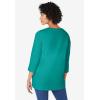 Woman Within Plus Size Perfect Three-Quarter Sleeve V-Neck Tunic(Waterfall)