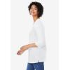 Woman Within Plus Size Perfect Three-Quarter Sleeve V-Neck Tunic(White)