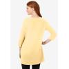 Woman Within Plus Size Perfect Three-Quarter-Sleeve Scoopneck Tunic(Banana)
