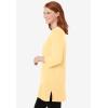 Woman Within Plus Size Perfect Three-Quarter-Sleeve Scoopneck Tunic(Banana)
