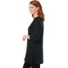Woman Within Plus Size Perfect Three-Quarter-Sleeve Scoopneck Tunic(Black)
