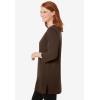 Woman Within Plus Size Perfect Three-Quarter-Sleeve Scoopneck Tunic(Chocolate)