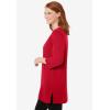 Woman Within Plus Size Perfect Three-Quarter-Sleeve Scoopneck Tunic(Classic Red)
