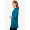 Woman Within Plus Size Perfect Three-Quarter-Sleeve Scoopneck Tunic(Deep Teal)