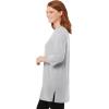 Woman Within Plus Size Perfect Three-Quarter-Sleeve Scoopneck Tunic(Heather Grey)
