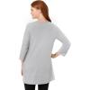 Woman Within Plus Size Perfect Three-Quarter-Sleeve Scoopneck Tunic(Heather Grey)