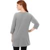 Woman Within Plus Size Perfect Three-Quarter-Sleeve Scoopneck Tunic(Medium Heather Grey)
