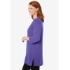 Woman Within Plus Size Perfect Three-Quarter-Sleeve Scoopneck Tunic(Petal Purple)