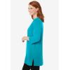 Woman Within Plus Size Perfect Three-Quarter-Sleeve Scoopneck Tunic(Pretty Turquoise)