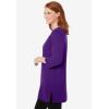 Woman Within Plus Size Perfect Three-Quarter-Sleeve Scoopneck Tunic(Radiant Purple)