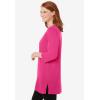 Woman Within Plus Size Perfect Three-Quarter-Sleeve Scoopneck Tunic(Raspberry Sorbet)
