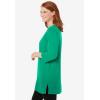 Woman Within Plus Size Perfect Three-Quarter-Sleeve Scoopneck Tunic(Tropical Emerald)