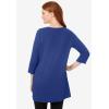 Woman Within Plus Size Perfect Three-Quarter-Sleeve Scoopneck Tunic(Ultra Blue)