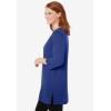 Woman Within Plus Size Perfect Three-Quarter-Sleeve Scoopneck Tunic(Ultra Blue)