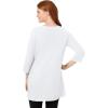 Woman Within Plus Size Perfect Three-Quarter-Sleeve Scoopneck Tunic(White)