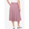 Woman Within Plus Size Petite 7-Day Knit A-Line Skirt(Dusty Pink)