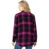 Woman Within Plus Size Petite Classic Flannel Shirt(Pink Black Plaid)