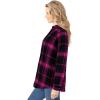 Woman Within Plus Size Petite Classic Flannel Shirt(Pink Black Plaid)