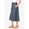 Woman Within Plus Size Petite Drawstring Denim Skirt(Black)