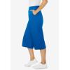 Woman Within Plus Size Petite Elastic-Waist Pull-On Knit Pocket Capri Pants(Bright Cobalt)