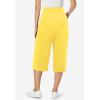 Woman Within Plus Size Petite Elastic-Waist Pull-On Knit Pocket Capri Pants(Primrose Yellow)